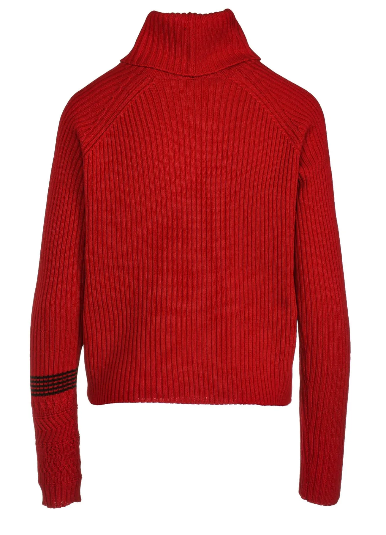 WOOL RIB TURTLE NECK PULLOVER