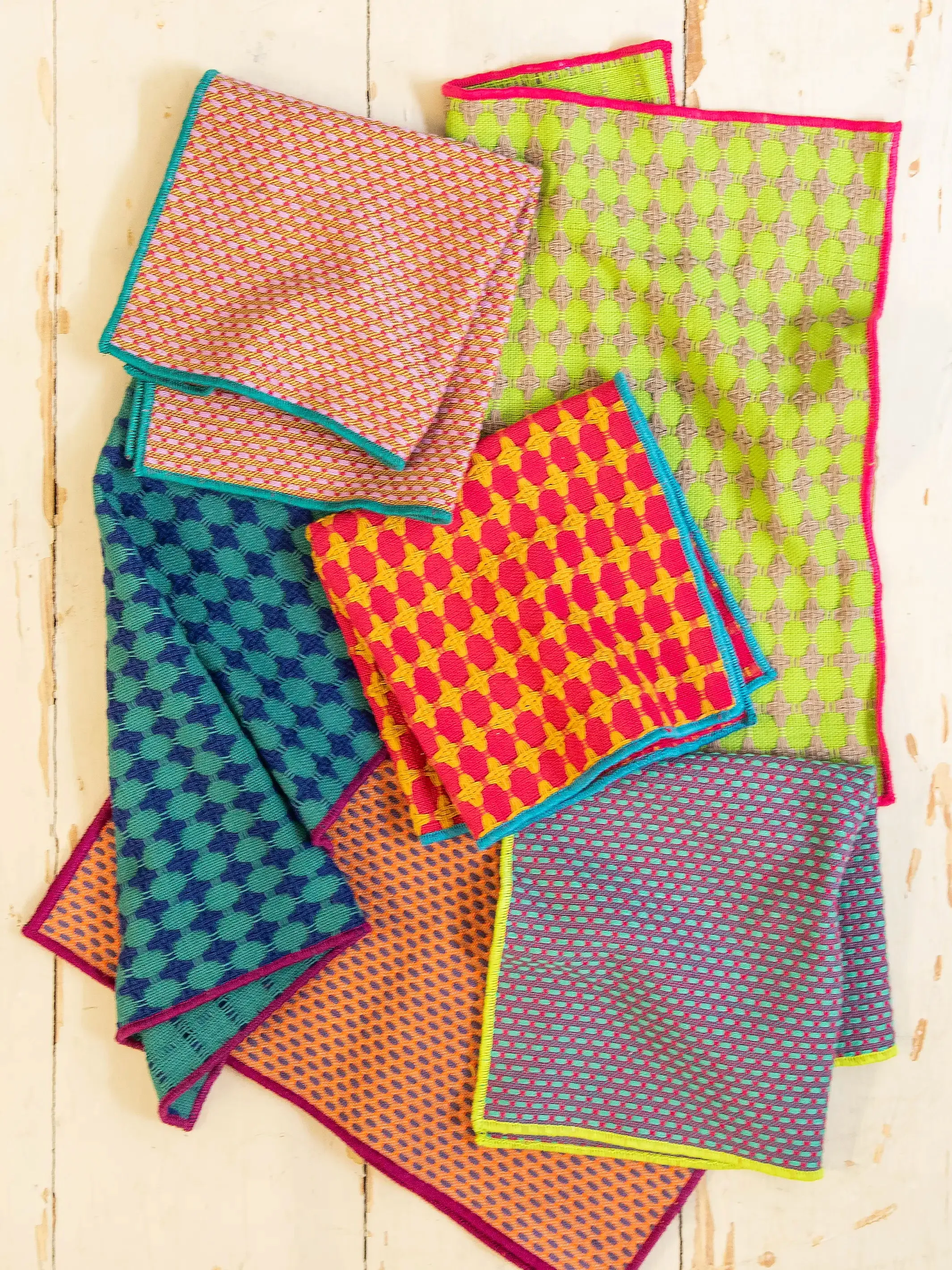 Woven Dish Cloth Napkins, Set of 6 - Multi