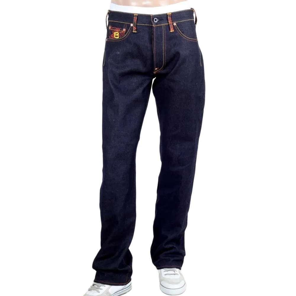 Year of the Snake Exclusive Design Dark Indigo Raw Denim Jeans