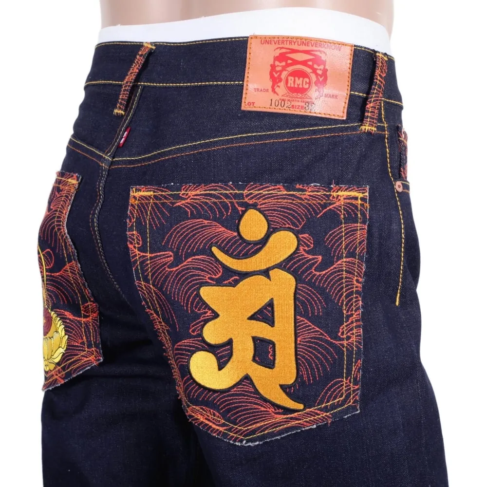 Year of the Snake Exclusive Design Dark Indigo Raw Denim Jeans