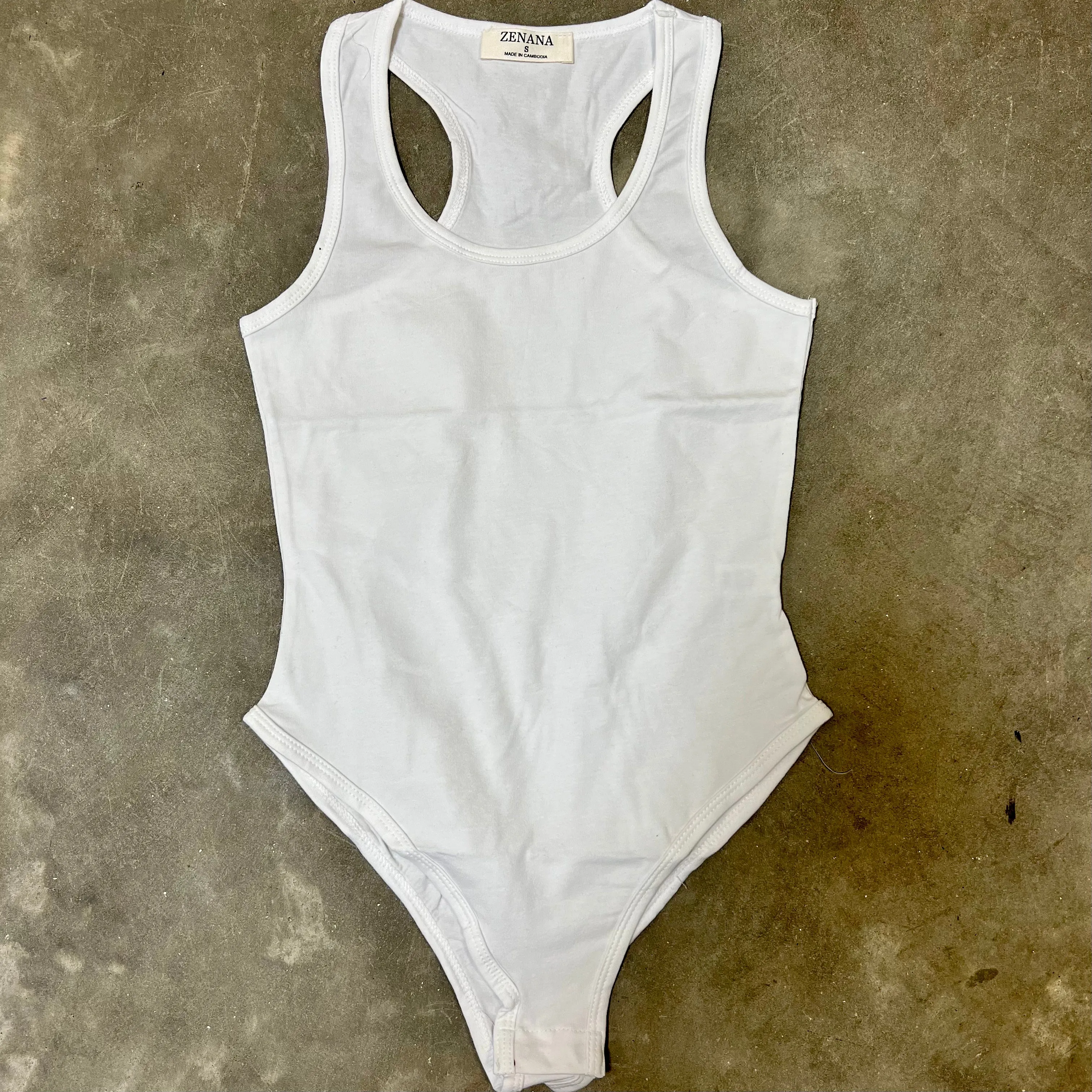 Zenana Racerback Tank Bodysuit