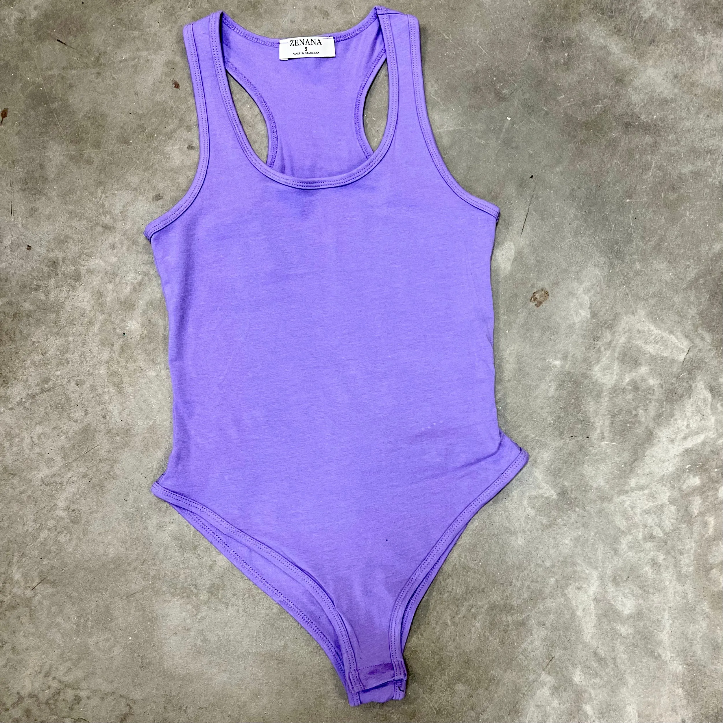 Zenana Racerback Tank Bodysuit