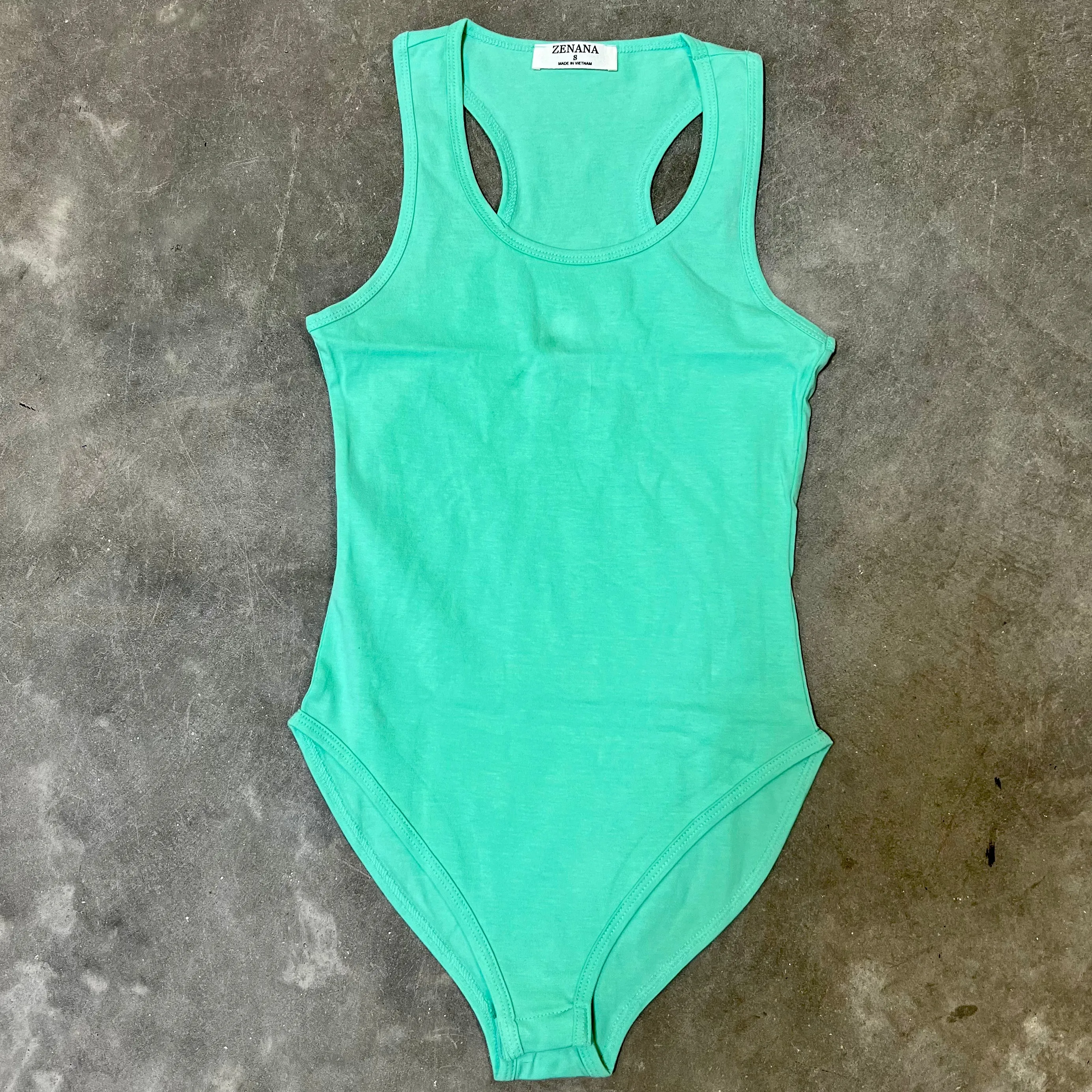 Zenana Racerback Tank Bodysuit